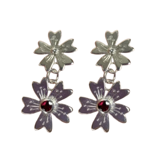 15 Joyas De Plata Aros Con Engaste De Rubies