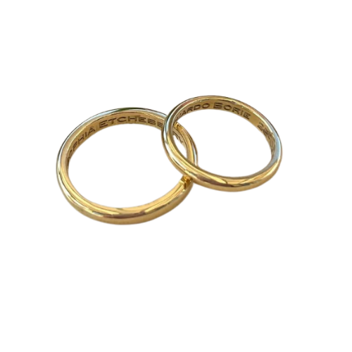 24 Joyas De Oro Pareja De Anillos De Compromiso