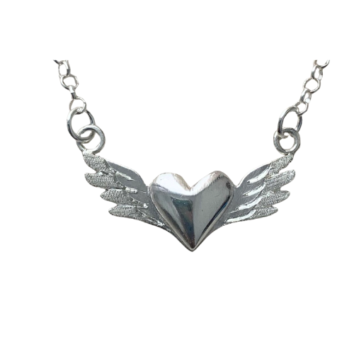 43 Colgante De Plata Con Forma Corazon