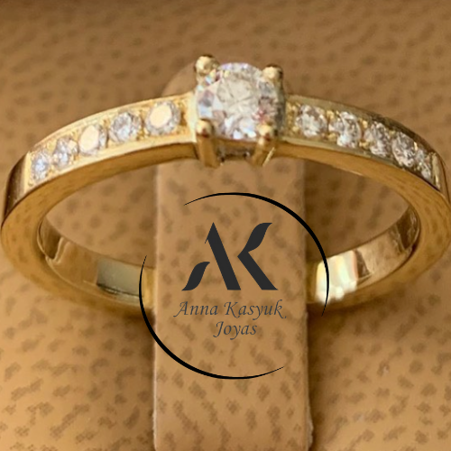 6 Joyas Anillo De Oro Con Diamantes Engastado Hecho A Mano