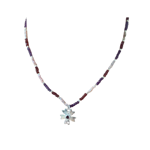 9 Colgante Joyas De Plata Con Collar Piedras Semipresiosas